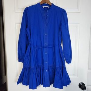 Zara Cobolt Blue, Button Front Mini Dress